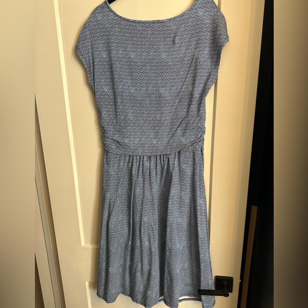 Lands' End Blue Patterned Midi Dress - Picture 3 of 4